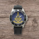 Tidigare Master Freemason Square och Compass Mason Armbandsur<br><div class="desc">Farlig mästare,  frimurare,  kvadrat och kompass,  välgörenhet,  Masoniska symbolklocka.</div>