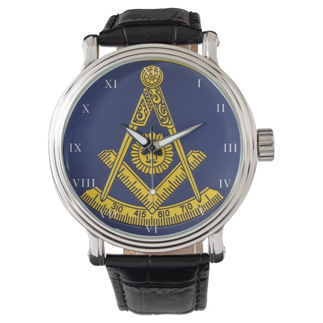 Tidigare Master Freemason Square och Compass Mason Armbandsur (Framsida)