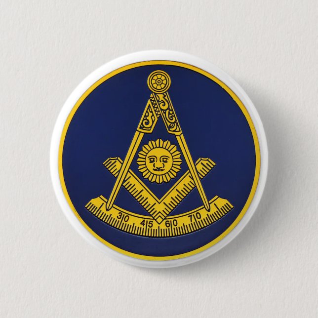 Tidigare Master Freemason Square och Compass Mason Knapp (Framsida)