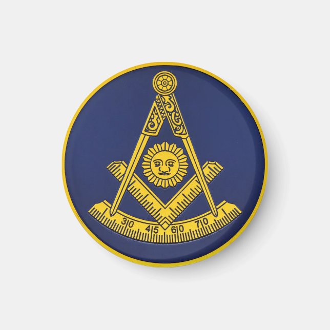 Tidigare Master Freemason Square och Compass Mason Magnet (Framsidan)