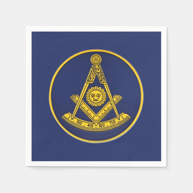 Tidigare Master Freemason Square och Compass Mason Pappersservett (Framsidan)