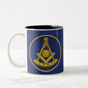 Tidigare Master Freemason Square och Compass Mason Två-Tonad Mugg