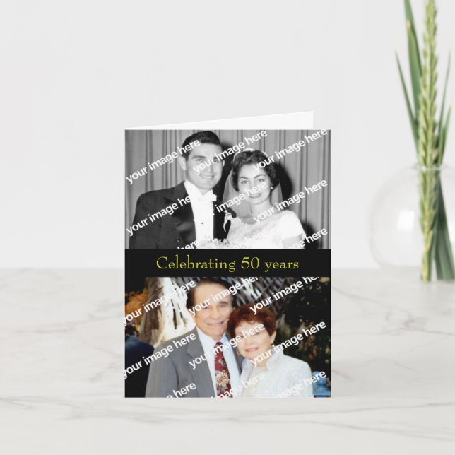 Tidigare och nuvarande guldjubileumsinbjudan inbjudan (Framsida)