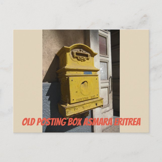 Tidigare postbox Asmara Eritrea Vykort (Framsida)