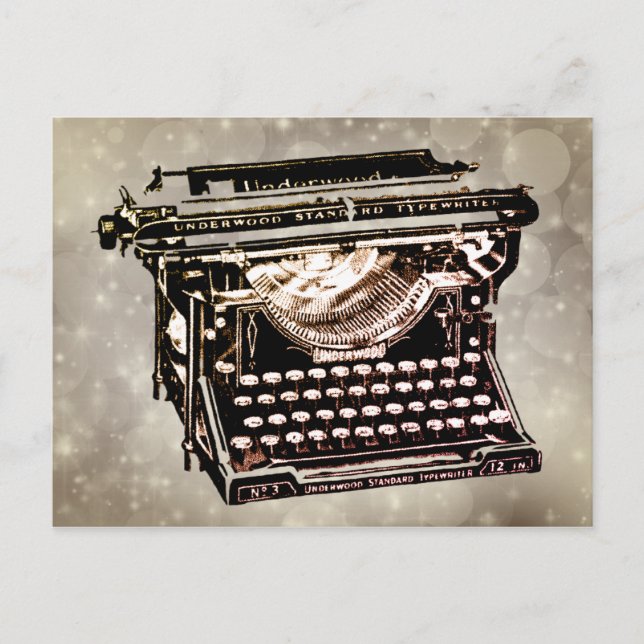 Tidigare skrivmaskin för antikisk Vintage Vykort (Framsida)