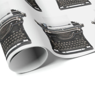 Tidigare skrivmaskin med Grattis på födelsedagen-t Presentpapper