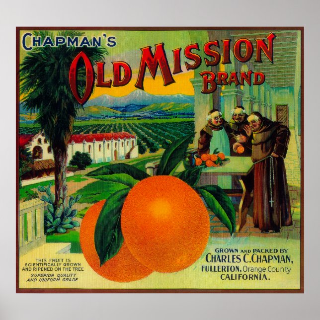 Tidigare Uppdrag Orange-etikett Fullerton, certifi Poster (Framsidan)