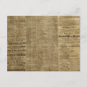 Tidigare Vintage Newspaper Vykort