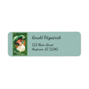 Tidigt 1900-tal St. Patrick's Day returadressetike Returadress Etikett
