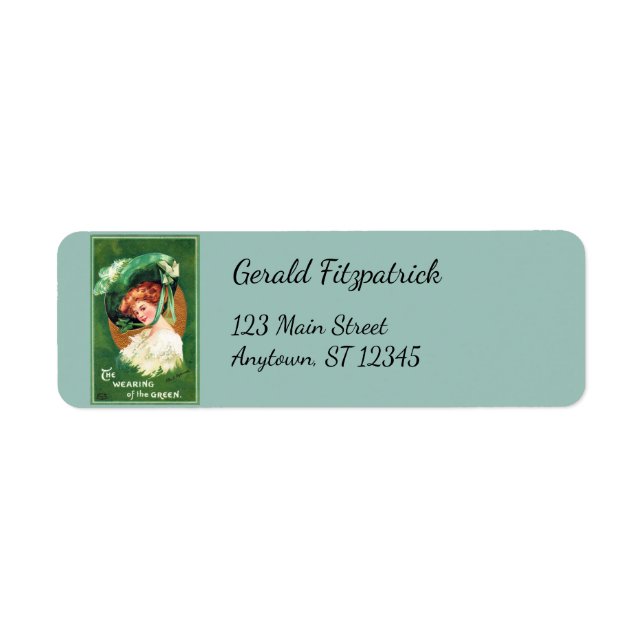 Tidigt 1900-tal St. Patrick's Day returadressetike Returadress Etikett (Framsidan)