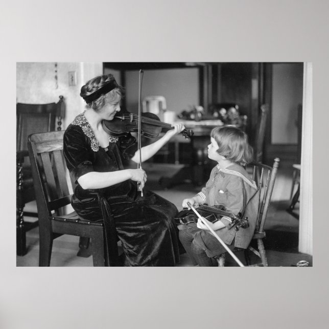 Tidigt 1900-talet Violin Lesson Poster (Framsidan)