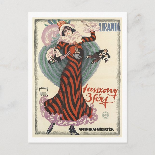 Tidigt 1900-talets teater inspirerad vykort (Framsida)