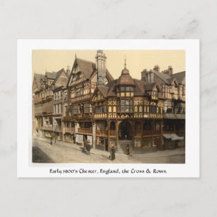 Tidigt 1900's Chester, Englands gata scen Vykort
