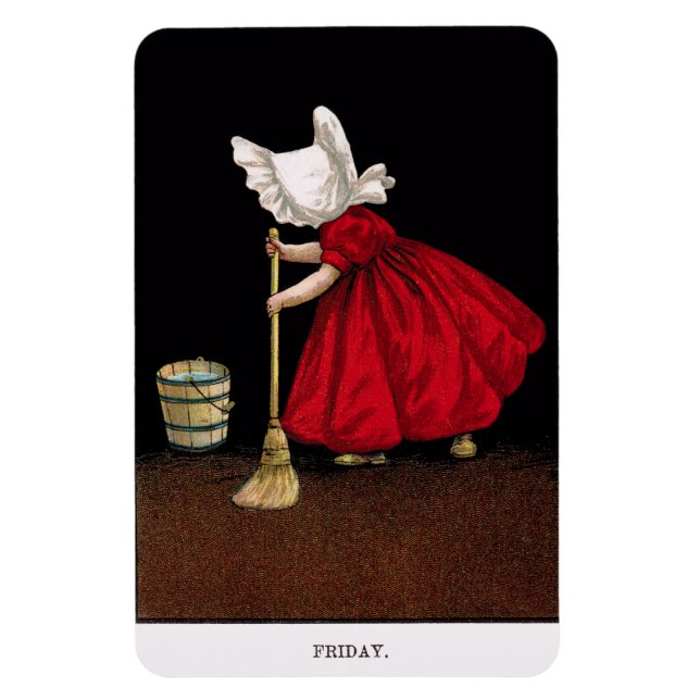 Tidigt 1900's Fredag Sunbonnet Sue Magnet (Vertikal)