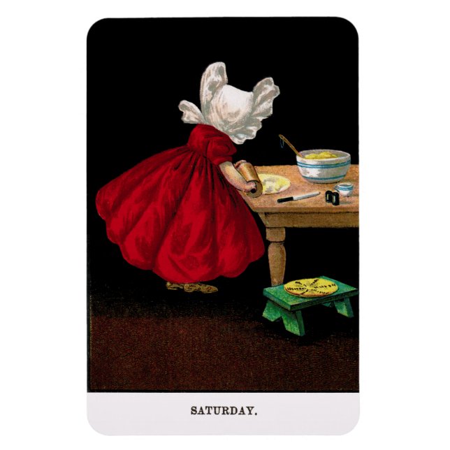 Tidigt 1900's lördag Sunbonnet Sue Magnet (Vertikal)