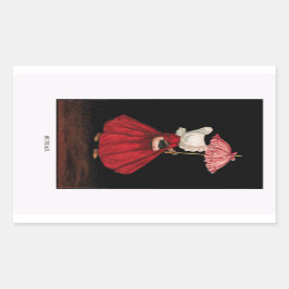 Tidigt 1900's Söndag Sunbonnet Sue Sticker Rektangulärt Klistermärke