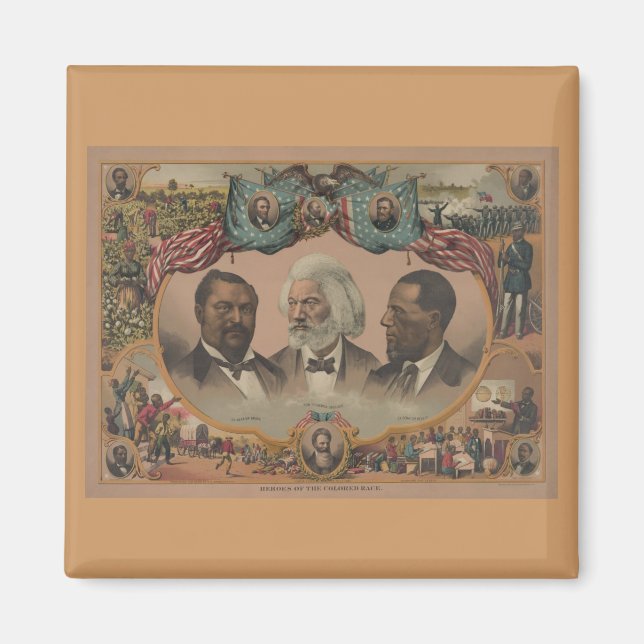 Tidigt African American Heroes Magnet (Framsidan)