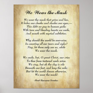 Tidigt African American Poetry Vi Bäror masken Poster