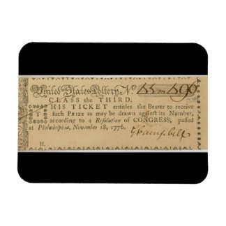 Tidigt American Revolutionary Krig Lottery Biljett Magnet