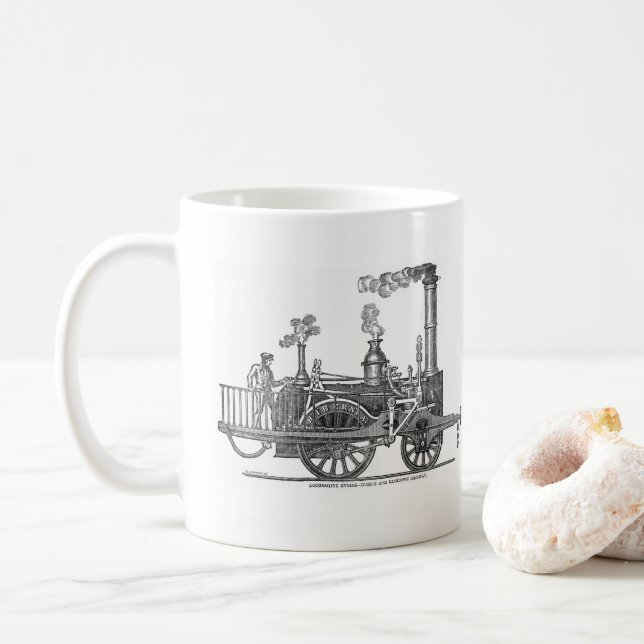 Tidigt ånglok kaffemugg (Med munk)