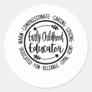 Tidigt Barnpedagog Tiny Human Teacher Apprec Runt Klistermärke
