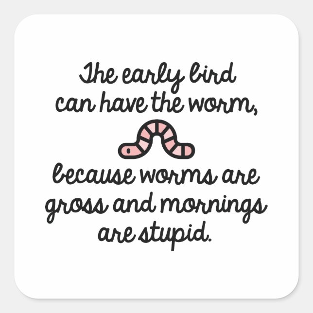 Tidigt Bird Mask Fyrkantigt Klistermärke (Framsida)