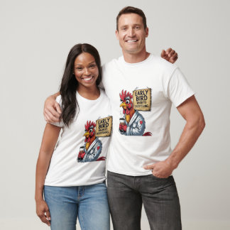 Tidigt Bird Pappa - Funny Tupp T-Shirt