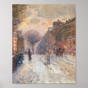 Tidigt efter Snowfall (Hassam 1906) Poster