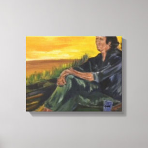 Tidigt förmiddag, Ensam vid floden Sarr Canvas Pri