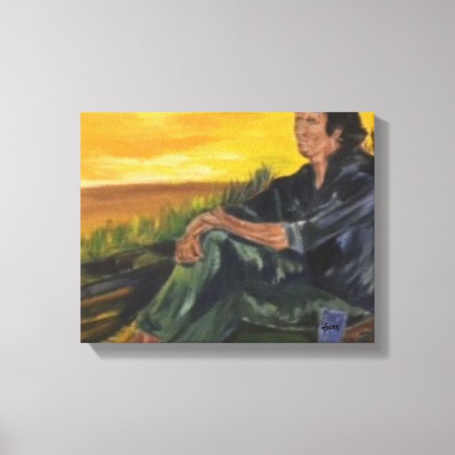 Tidigt förmiddag, Ensam vid floden Sarr Canvas Pri (Framsida)