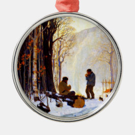 Tidigt God morgon i Skogen Julgransprydnad Metall