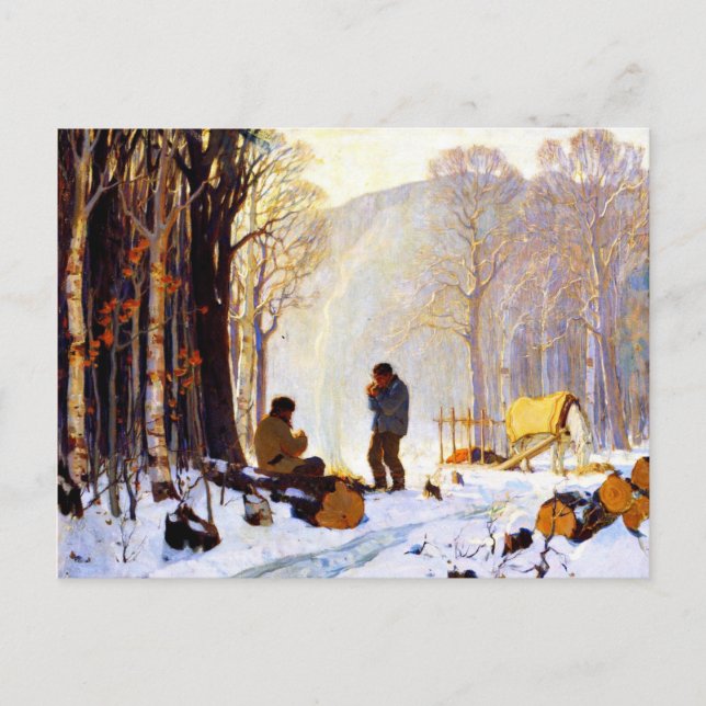 Tidigt God morgon i Skogen Vykort (Framsida)