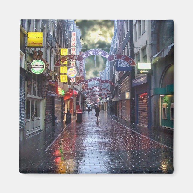Tidigt God morgon Rain - Amsterdam i november Magnet (Framsidan)