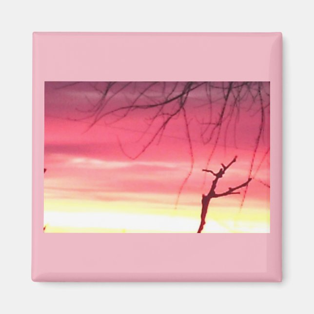 Tidigt God morgon Winter Sunrise Square Magnet (Framsidan)