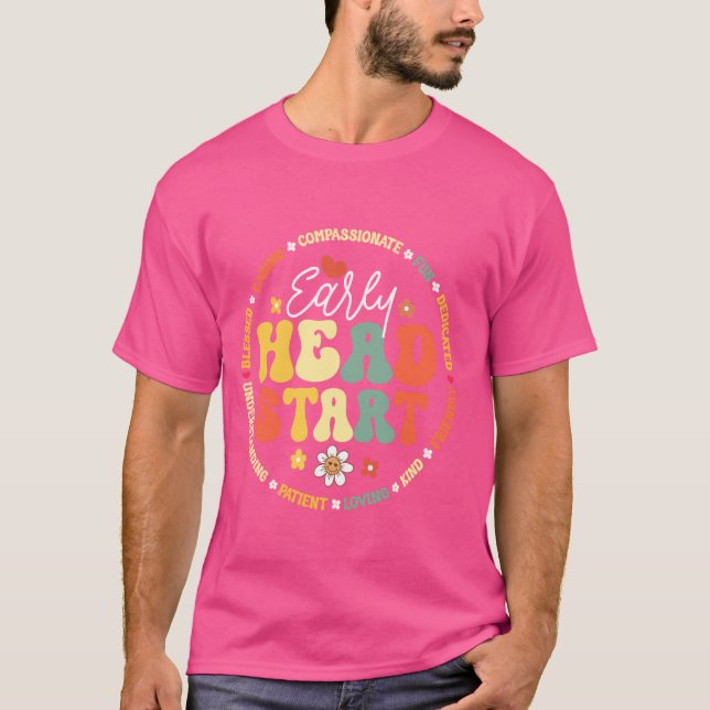 Tidigt Head Start Squad Homeschool Teacher Headsta T Shirt (Framsida)