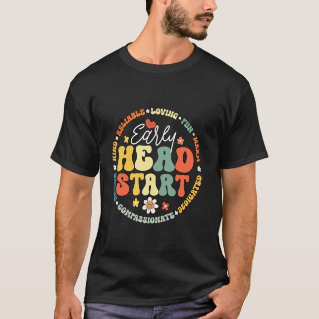 Tidigt Head Start Squad Homeschool Teacher Headsta T Shirt (Framsida)
