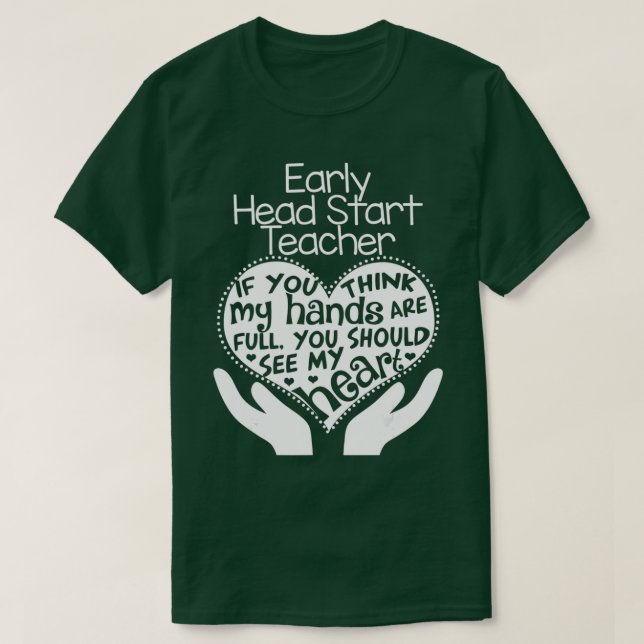 Tidigt Head Start Teacher Heart T School Team Gift Shirt (Design framsida)