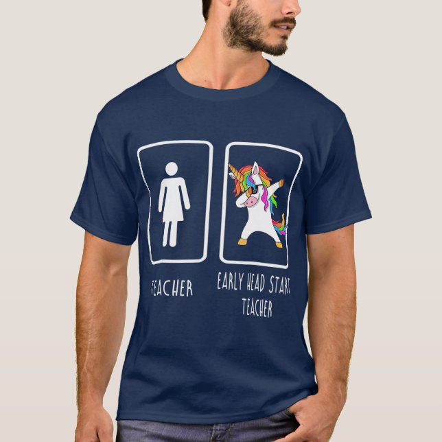 TIDIGT HEAD START TEACHER Unicorn T Shirt (Framsida)