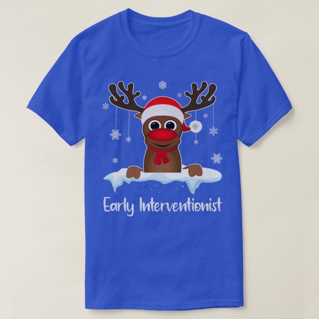 Tidigt Interventionist Squad Reindeer Santa Hat Ch T Shirt (Design framsida)