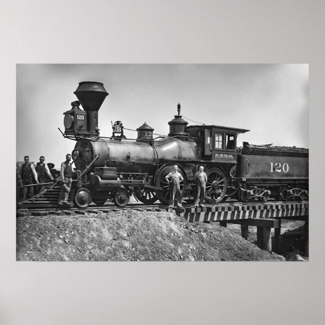 Tidigt järnvägslok poster (Framsidan)