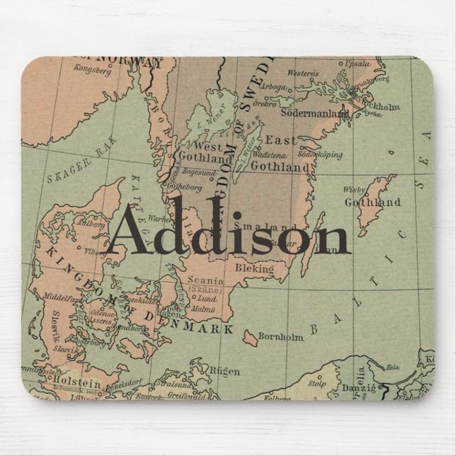 Tidigt karta i Danmark och Sverige Musmatta (Framsidan)