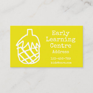 Tidigt Learning Center Daycare Business gult Visitkort
