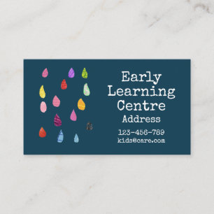 Tidigt Learning Center Daycare-regndroppskonst Visitkort