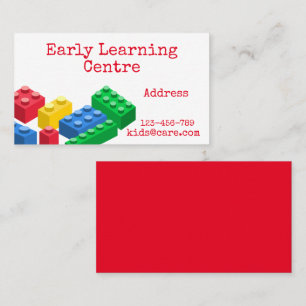 Tidigt Learning Daycare bricks Affärskort Visitkort