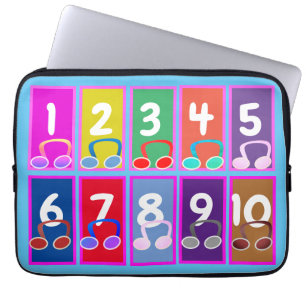 Tidigt Math-nummer 1 till 10 Electronics Bag Laptop Fodral