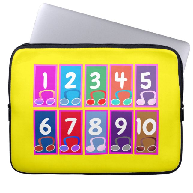 Tidigt Math-nummer 1 till 10 Electronics Bag Laptop Fodral (Framsidan)