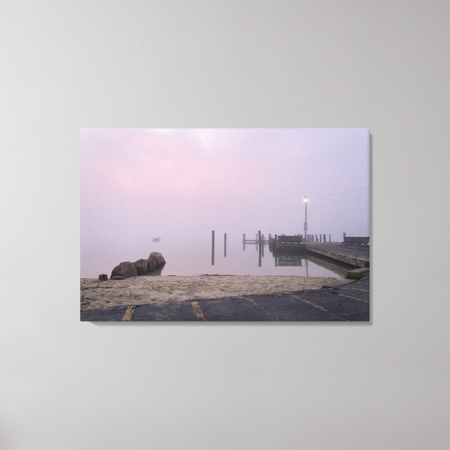 Tidigt Misty Morgonens egen Dock Canvas Art (Framsida)