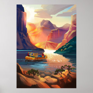 Tidigt-morgonen som ritade resa ner Gran Canyon. Poster