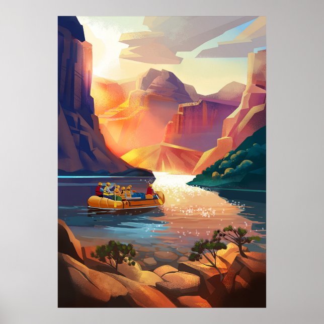 Tidigt-morgonen som ritade resa ner Gran Canyon. Poster (Framsidan)