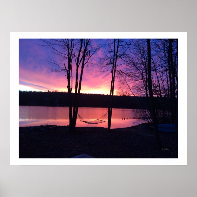 Tidigt Morgonens soluppgång vid Sjö Poster (Framsidan)